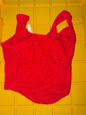 Red Lace Bralette Tank Top - Women Intimates